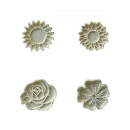 Set 4 Forme Prajituri - CookieStamps - Flori 1 - Cookie Cutters Decorative pentru Aluat, Ștampile Biscuiți Artizanali - forme ideale pentru copii [6]