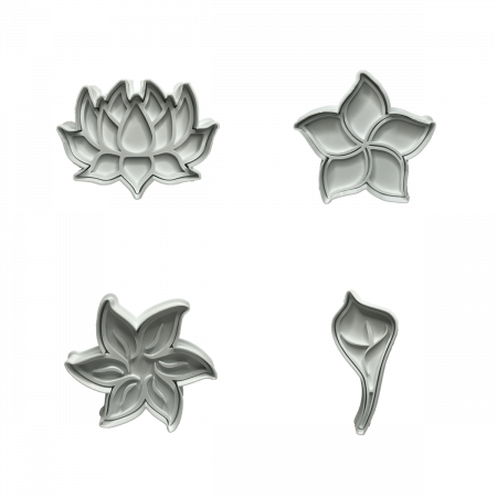 Set 4 Forme Prajituri - CookieStamps - Flori 2 - Cookie Cutters Decorative pentru Aluat, Ștampile Biscuiți Artizanali - forme ideale pentru copii [5]