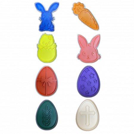 Set 8 Forme Prajituri - CookieStamps - Sarbatoarea Paste Complet - Cookie Cutters Decorative pentru Aluat, Ștampile Biscuiți Artizanali - forme ideale pentru copii [5]