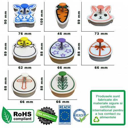 Set 8 Forme Prajituri - CookieStamps - Sarbatoarea Paste Complet - Cookie Cutters Decorative pentru Aluat, Ștampile Biscuiți Artizanali - forme ideale pentru copii [7]