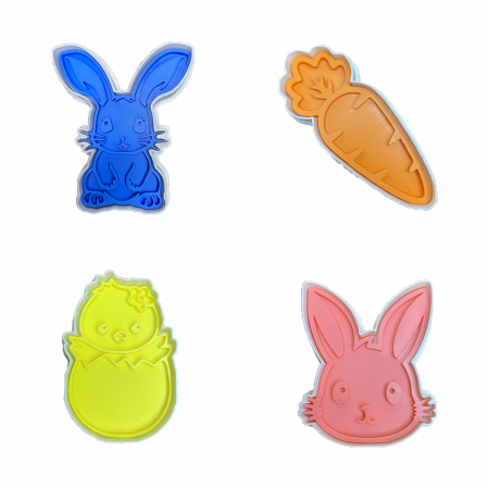 Set 4 Forme Prajituri - CookieStamps - Iepuras de Paste - Cookie Cutters Decorative pentru Aluat, Ștampile Biscuiți Artizanali - forme ideale pentru copii [6]