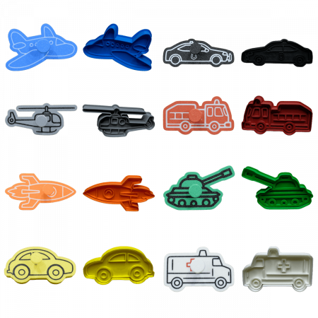 Set 8 Forme Prajituri - CookieStamps - Transporturi - Cookie Cutters Decorative pentru Aluat, Ștampile Biscuiți Artizanali - forme ideale pentru copii [1]