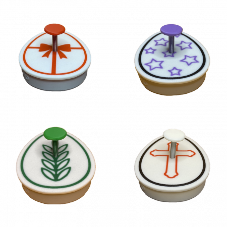 Set 4 Forme Prajituri - CookieStamps - Oua de Paste - Cookie Cutters Decorative pentru Aluat, Ștampile Biscuiți Artizanali - forme ideale pentru copii [7]