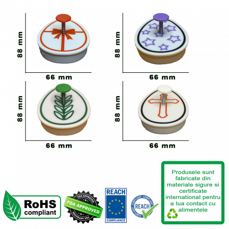Set 4 Forme Prajituri - CookieStamps - Oua de Paste - Cookie Cutters Decorative pentru Aluat, Ștampile Biscuiți Artizanali - forme ideale pentru copii [8]