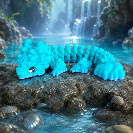 DRAGONI - Aqua – Zigluț Dragonul Apei, Jucărie Flexibilă & Articulată, 25cm
