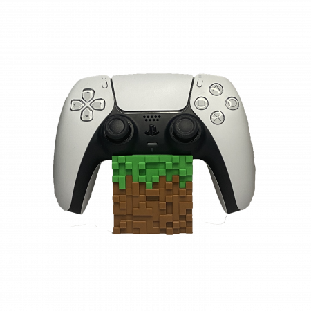 Decorațiuni Personalizate - Suport Controller Minecraft - Stand Gaming PS5 | Design 3D Minimalist | Cadou pentru Gameri Pasionați (Printat 3D, Compatibil DualShock)