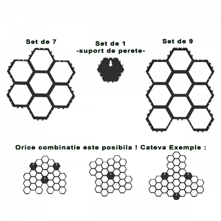 Suport Modular Hexagonal pentru figurine LEGO, 9 camere [2]