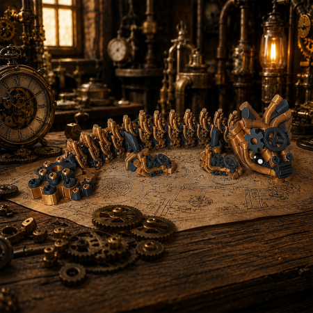 DRAGONI - Tempo – Zigluț Dragonul Timpului Steampunk, Jucărie Flexibilă & Articulată, 23 cm