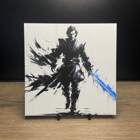 Tablouri 3D - Tablou 3D Anakin Skywalker HueForge - Decor Star Wars | Imprimare 3D Artistică | Cadou pentru Colectionari (20x20 cm)