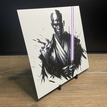 Tablou 3D Mace Windu HueForge - Decor Jedi Purple Lightsaber | Imprimare 3D Premium | Cadou Fanilor Star Wars (20x20 cm) [1]