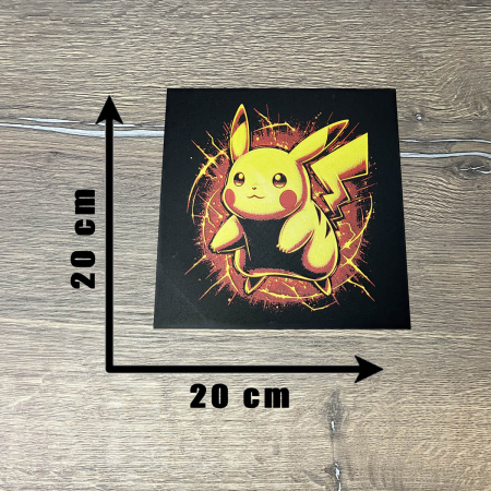 Tablou 3D Pikachu Electric HueForge - Decor Pokémon | Imprimare 3D din România | Cadou pentru Colectionari (20x20 cm) [2]