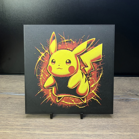 Tablouri 3D - Tablou 3D Pikachu Electric HueForge - Decor Pokémon | Imprimare 3D din România | Cadou pentru Colectionari (20x20 cm)