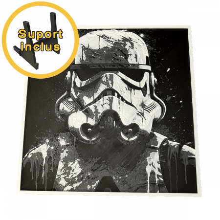 Tablou 3D StormTrooper HueForge - Decor Star Wars | Portret Imprimat 3D | Cadou pentru Fani Sci-Fi (19x19 cm) [3]