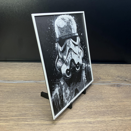 Tablou 3D StormTrooper HueForge - Decor Star Wars | Portret Imprimat 3D | Cadou pentru Fani Sci-Fi (19x19 cm) [1]