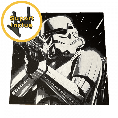 Tablou 3D StormTrooper în Acțiune HueForge - Scene Star Wars | Decor Perete Geek | Cadou Barbati (20x20 cm) [3]