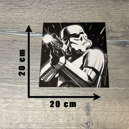 Tablou 3D StormTrooper în Acțiune HueForge - Scene Star Wars | Decor Perete Geek | Cadou Barbati (20x20 cm) [2]