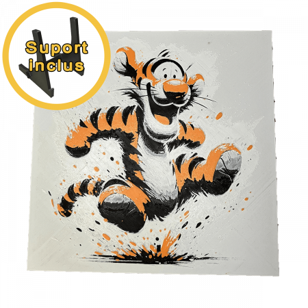 Tablou 3D Tigris HueForge - Decor Disney pentru Copii | Imprimare 3D Culorită | Cadou pentru Copii (20x20 cm) [3]