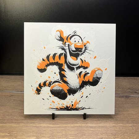 Tablouri 3D - Tablou 3D Tigris HueForge - Decor Disney pentru Copii | Imprimare 3D Culorită | Cadou pentru Copii (20x20 cm)