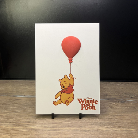 Tablouri 3D - Tablou 3D Winnie-the-Pooh HueForge - Decor Disney pentru Copii | Imprimare 3D Culorită | Cadou pentru Copii (22x16 cm)