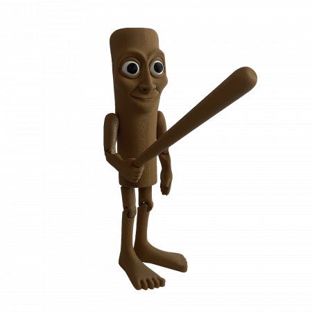 Italian BrainRot - Thug Tung Sahur - Italian Brain Rot - Jucarie 3D Articulata, Plastic