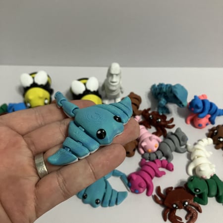 Saculet 5 Zigluți Grasuni - Jucării articulate pentru Copii 3+ Ani | Figurine Flexibile și Zdrăngălitoare | Cadou Educativ (Material PLA Sigur) [9]