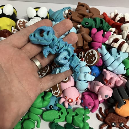 Saculet 5 Zigluți Grasuni - Jucării articulate pentru Copii 3+ Ani | Figurine Flexibile și Zdrăngălitoare | Cadou Educativ (Material PLA Sigur) [8]