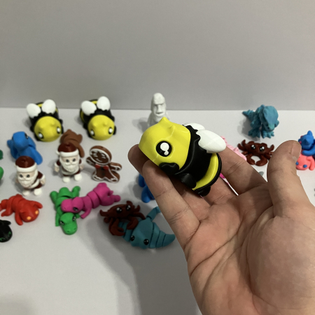 Saculet 5 Zigluți Grasuni - Jucării articulate pentru Copii 3+ Ani | Figurine Flexibile și Zdrăngălitoare | Cadou Educativ (Material PLA Sigur) [10]
