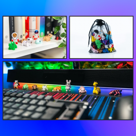 Zigluți Mini - Animăluțe - Jucării Flexibile 3D (Set 10/15/20 pcs) | Figurine Interactive pentru Copii | Cadou Distractiv & Educativ | Material PLA Sigur [1]