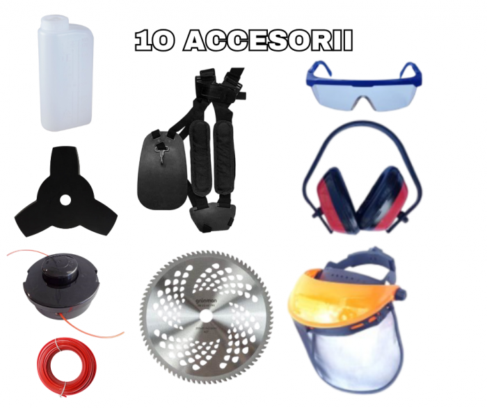 9.5 CP EDON 10 ACCESORII INCLUSE MOTOCOASA PE BENZINA  MOTOCOSITOARE PREMIUM [2]