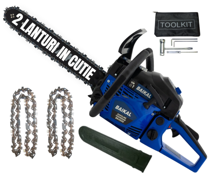2 LANTURI Drujba pe benzina Baikal BK-4500, 10.500 rot/min, 3,9 CP, 2T , lama 40 cm Motofierastrau Profesional [1]