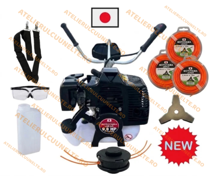 * MOTOCOASA + INVERTOR CADOU * 9.8CP MOTOYAMA JAPAN Motocoasa pe benzina , JAPAN Engine Power, 12.000 RPM + Invertor 515 A Cadou [3]