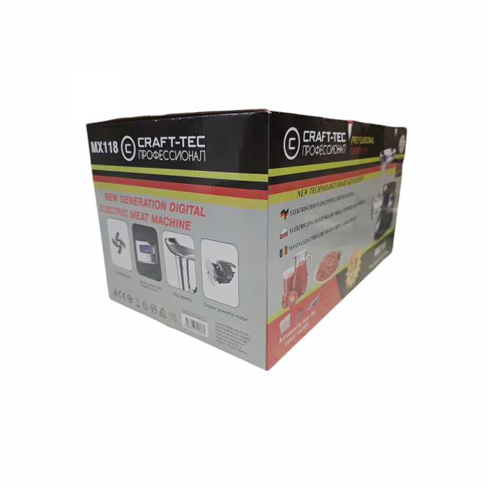 3800W Masina de tocat carne cu AFISAJ DIGITAL Craft-Tec, Accesorii de rosii, carnati, chiftele, 3 site, functia revers [3]