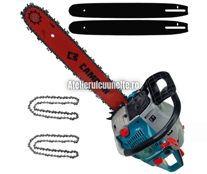 Pachet Motofierastrau pe benzina ( drujba ), Campion 6500, 7.5CP, 58cmc, 2 lame si 2 lanturi [1]