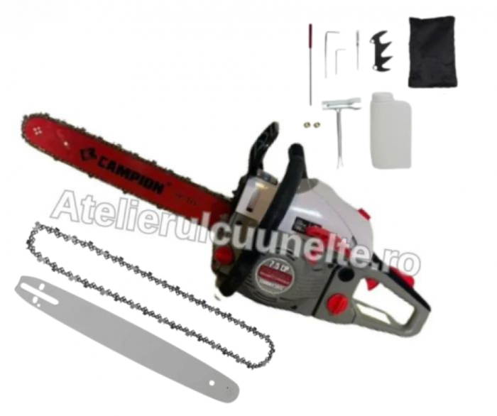 7.5 CPURALMASH RUSIA 2 LAME + 2 LANTURI Drujba pe Benzina Motofierastrau by CAMPION LAMA Campion 40 CM [1]