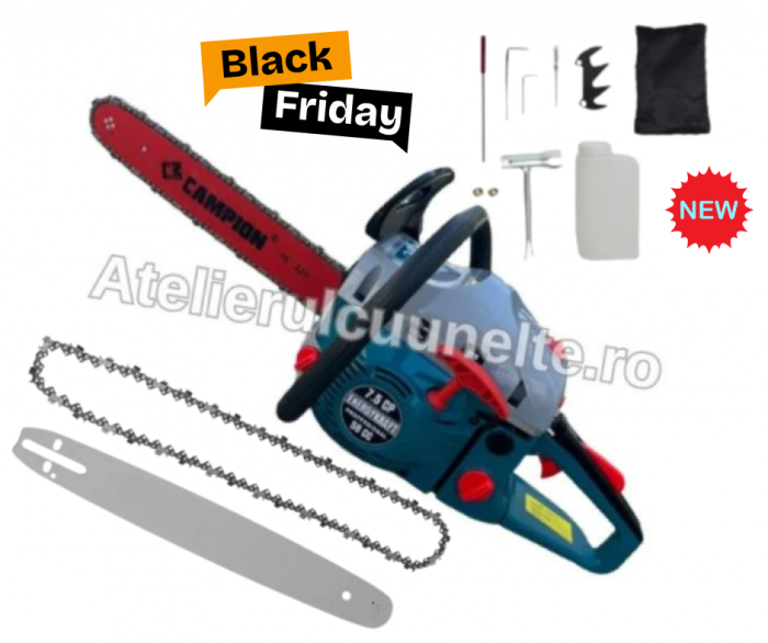 *PRET-MIC* 7.5CP ENERGYKRAFT 2 LAME + 2 LANTURI Drujba pe Benzina Motofierastrau 7.5 CP, 52 CMC by  Campion 40 CM [1]