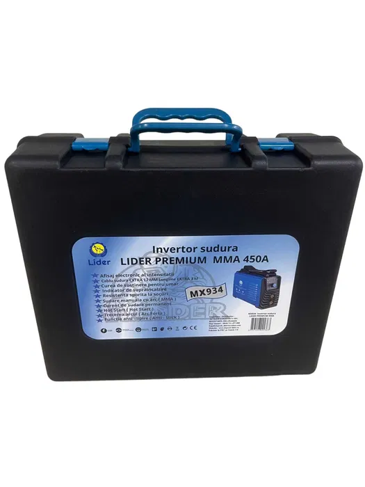 Aparat sudura Lider Invertor 450Ah MMA afisaj electronic CABLU 3M/12mm + VALIZA [4]