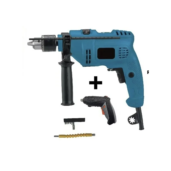Bormasina cu percutie, mandrina stabila cu cheie CAMPION Professional + CADOU AUTOFILETANTA in valiza transport cu 32 accesorii [2]