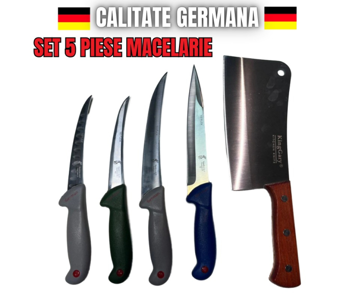 *CALITATE GERMANA* Set Complet de Cuțite pentru Macelarie Profesionale   - 5 PIESE [1]