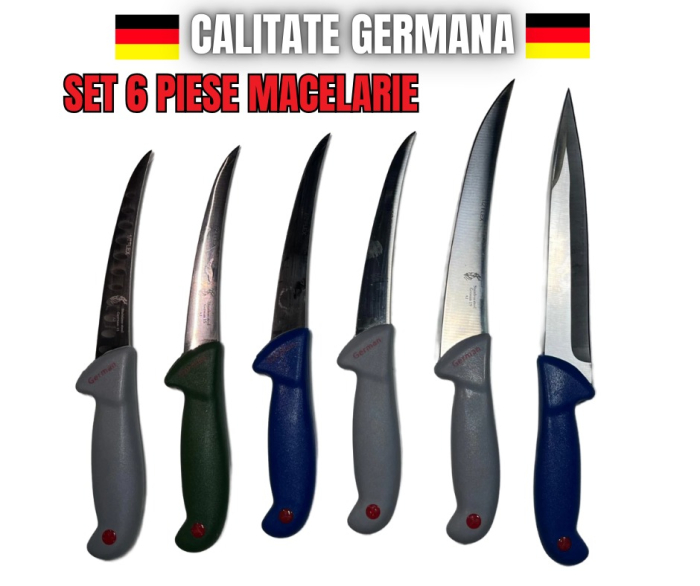 *CALITATE GERMANA* Set Complet de Cuțite pentru Macelarie Profesionale   - 6 PIESE [1]