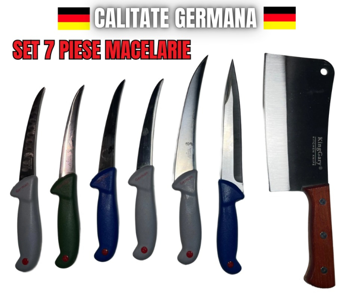*CALITATE GERMANA* Set Complet de Cuțite pentru Macelarie Profesionale   - 7 PIESE [1]