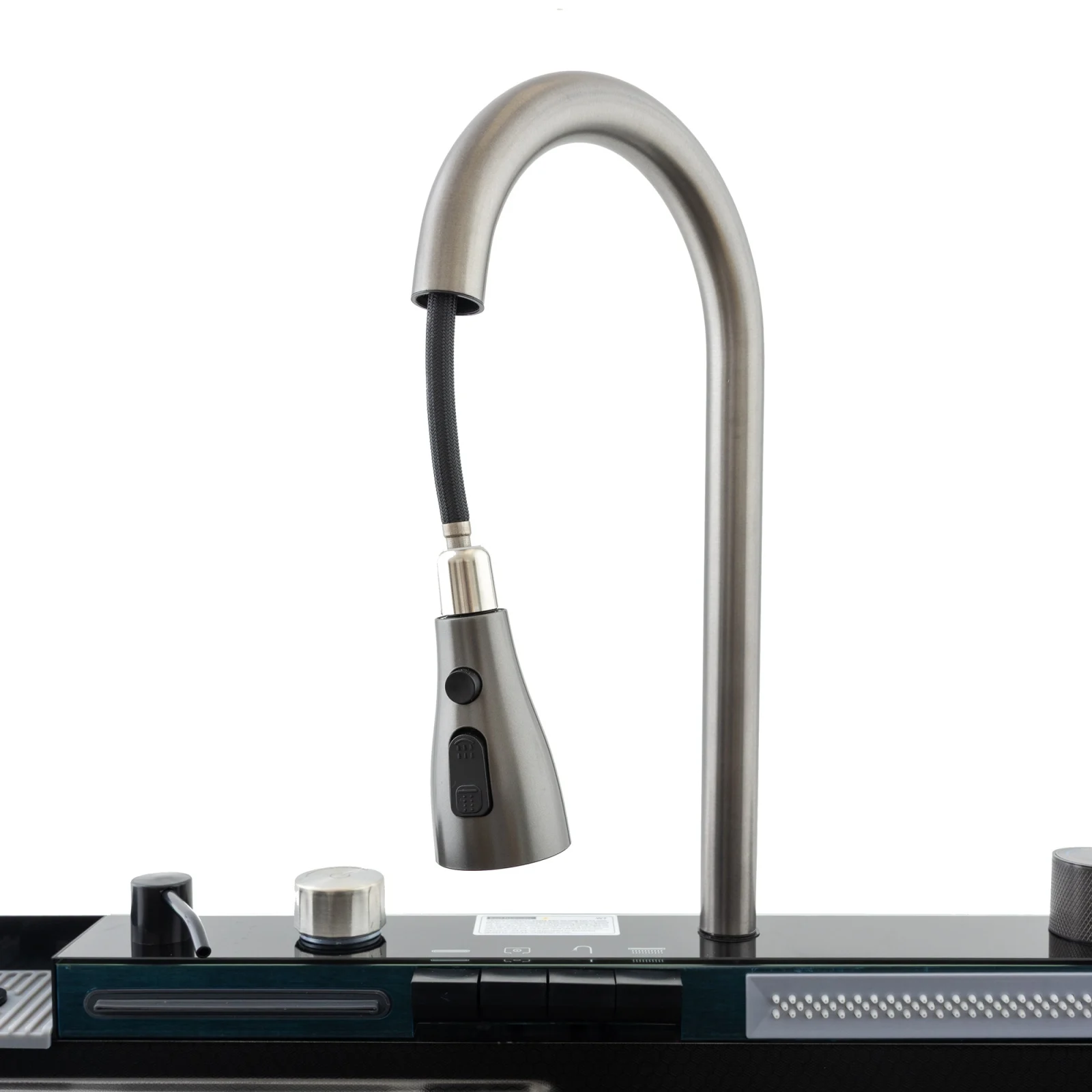 Chiuveta multifunctionala din inox nano black, honeycomb, seria Decor MIXXUS MH7546-SET-06 [1]