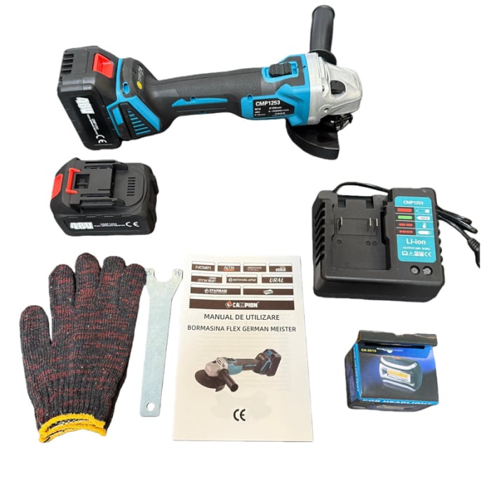 *GERMAN MEISTER* 48V/8AH Flex Polizor unghiular 125mm cu 2 acumulatori, 11.000rpm, [2]