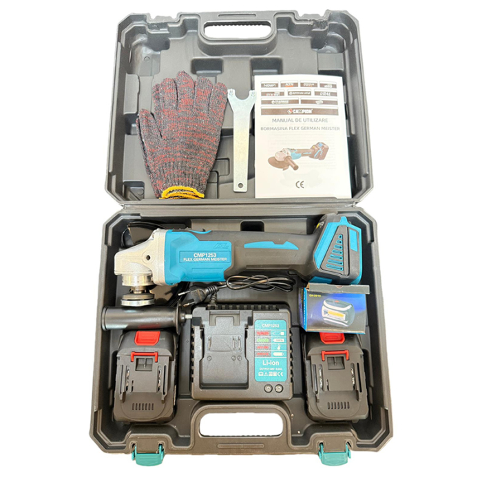 *GERMAN MEISTER* 48V/8AH Flex Polizor unghiular 125mm cu 2 acumulatori, 11.000rpm, [3]