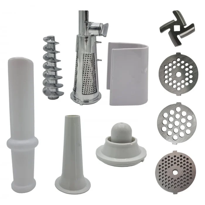 Mașina electrică de tocat carne CRAFT-TEC 3800W Accesorii rosii, carnati, chiftele, 3 site, functia revers, motor cupru [3]