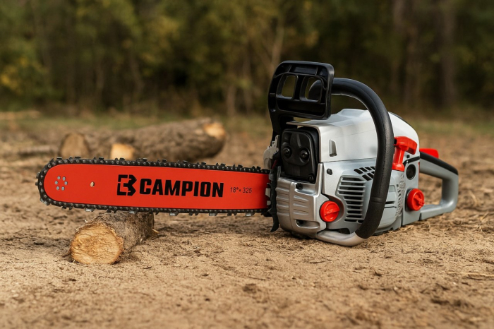 *PACHET COMPLET* 8.5cp Drujba benzina + 4 lanturi + 2 lame + x2 ulei amestec 0.5L + x2 bujii + accesorii + manusi protectie + pila , CAMPION Profesional [3]