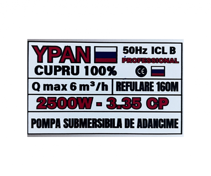 *100% INOX* POMPA SUBMERSIBILA 6000L/ORA 2500W 160M REFULARE CABLU 20 METRI YPAN Professional [4]