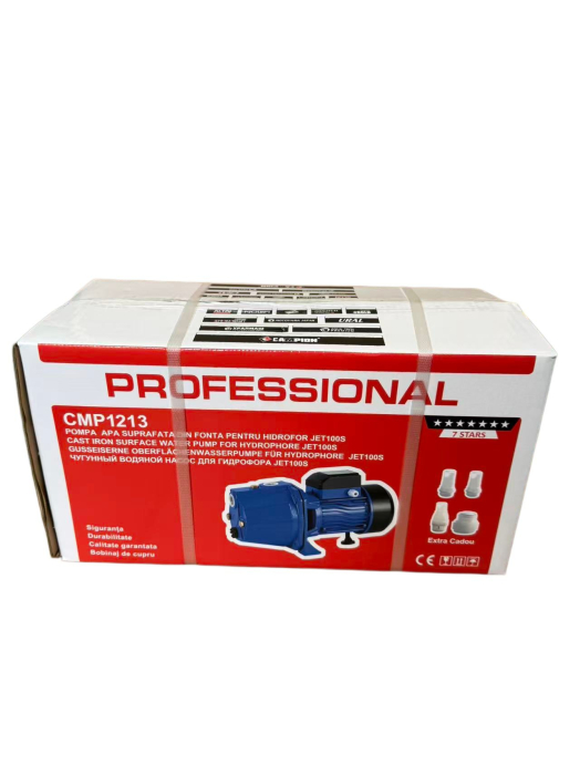Pompa apa de suprafata JET100S 1800W, bobinaj 100% cupru, 60m inaltime, 12m aspiratie CAMPION PROFESIONAL [3]