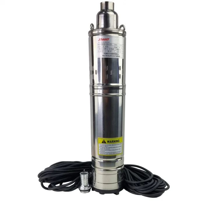 Pompa tun submersibila inox SWAT 5m3/ora, 100 metri refulare, consum redus, racord inclus [1]