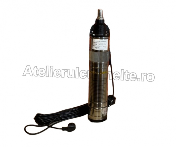 *100% CUPRU* 5000L/Ora Pompa tun submersibila inox 1500W CAMPION 5m3/ora, 160 metri refulare, consum redus, racord inclus 20M [1]