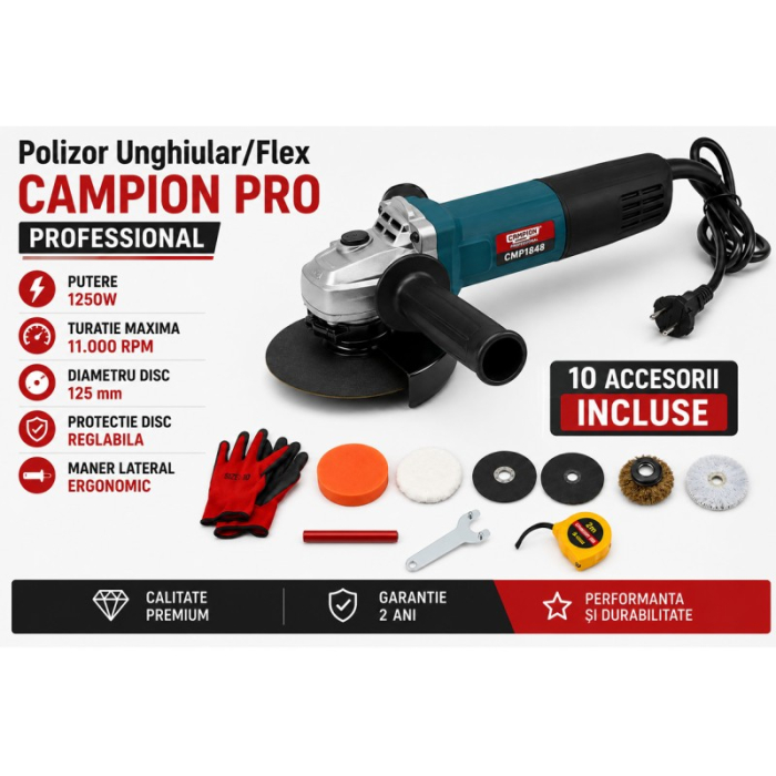 *PROMO* Flex , polizor unghiular ALFA 7 Stele Campion 3000W 125mm + extra accesorii [2]